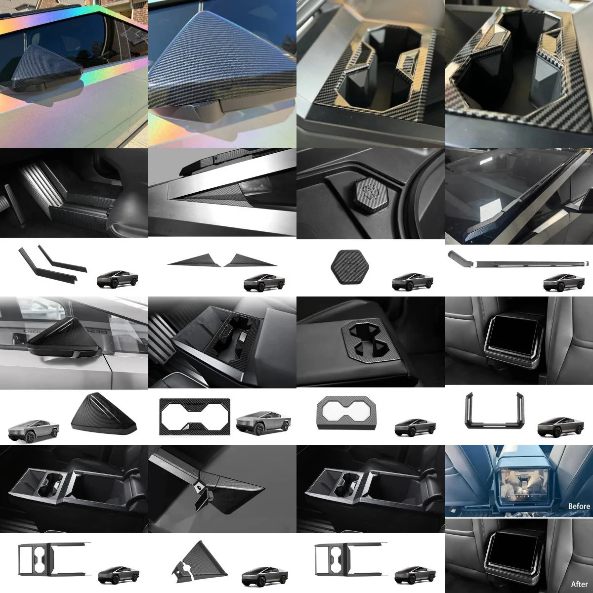 Tesla Cybertruck 🏎️ Cybertruck Carbon Fiber Pattern ABS Accessories: Now Available at Teslaunch! 🚀 1 (1)