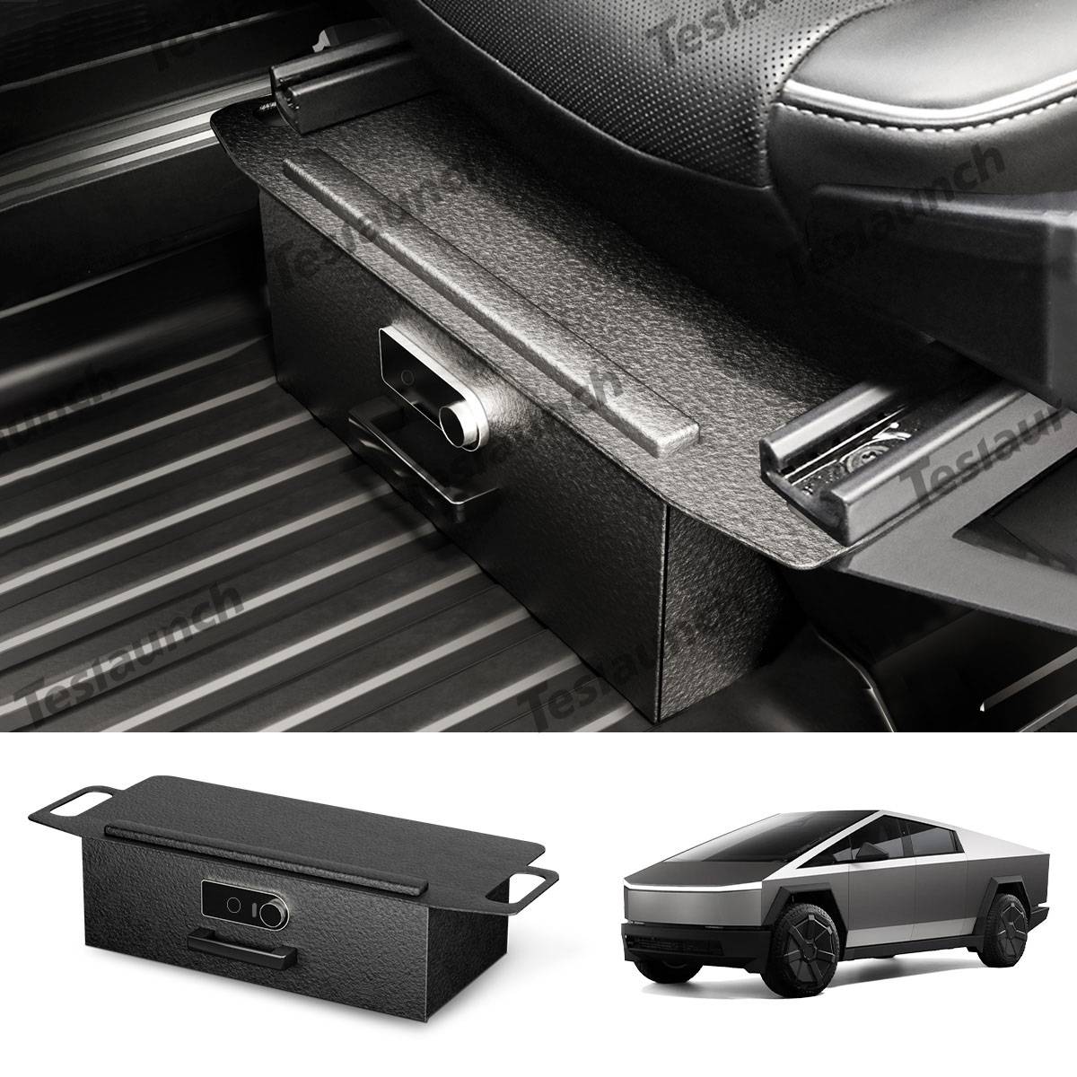 Tesla Cybertruck 🔒 Stay Secure with the Front Under-Seat Anti-Theft Safe Lockbox for Cybertruck – Protect What Matters! 🔒 1