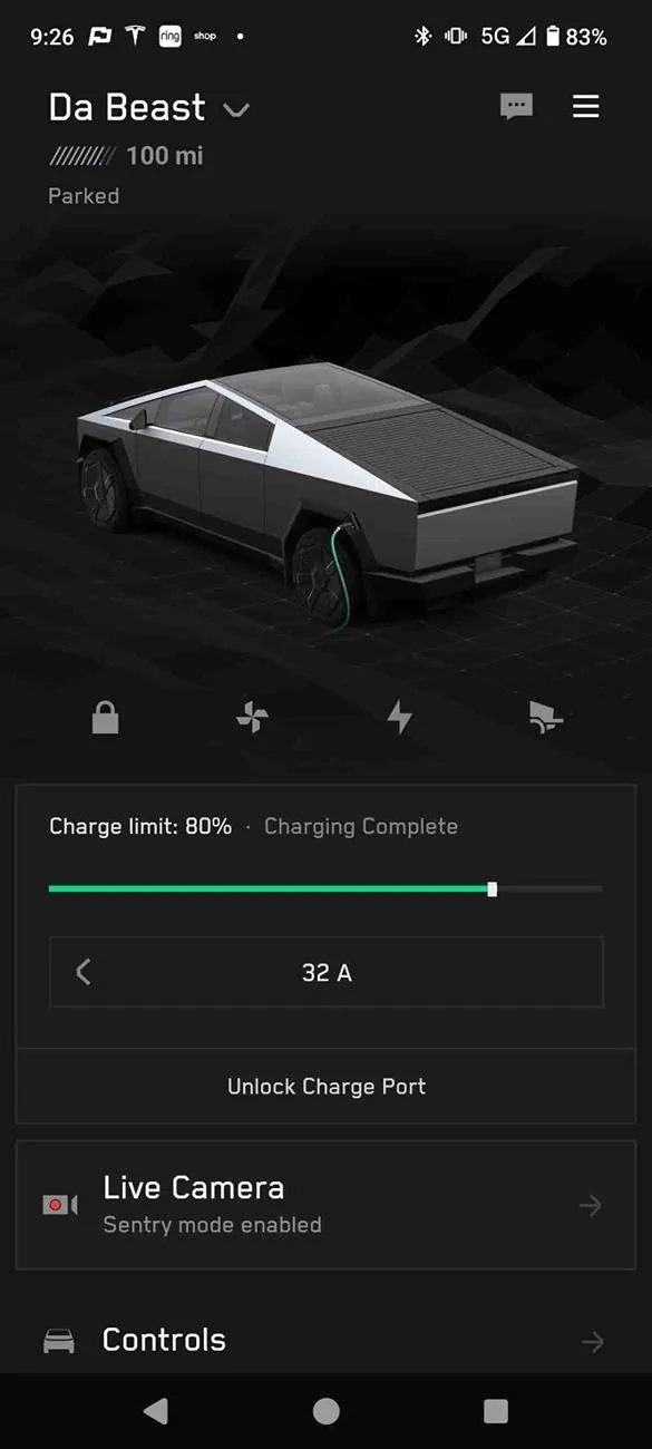 Tesla Cybertruck Cyberbeast only showing 100 mile range at 80% charge. 1000007336