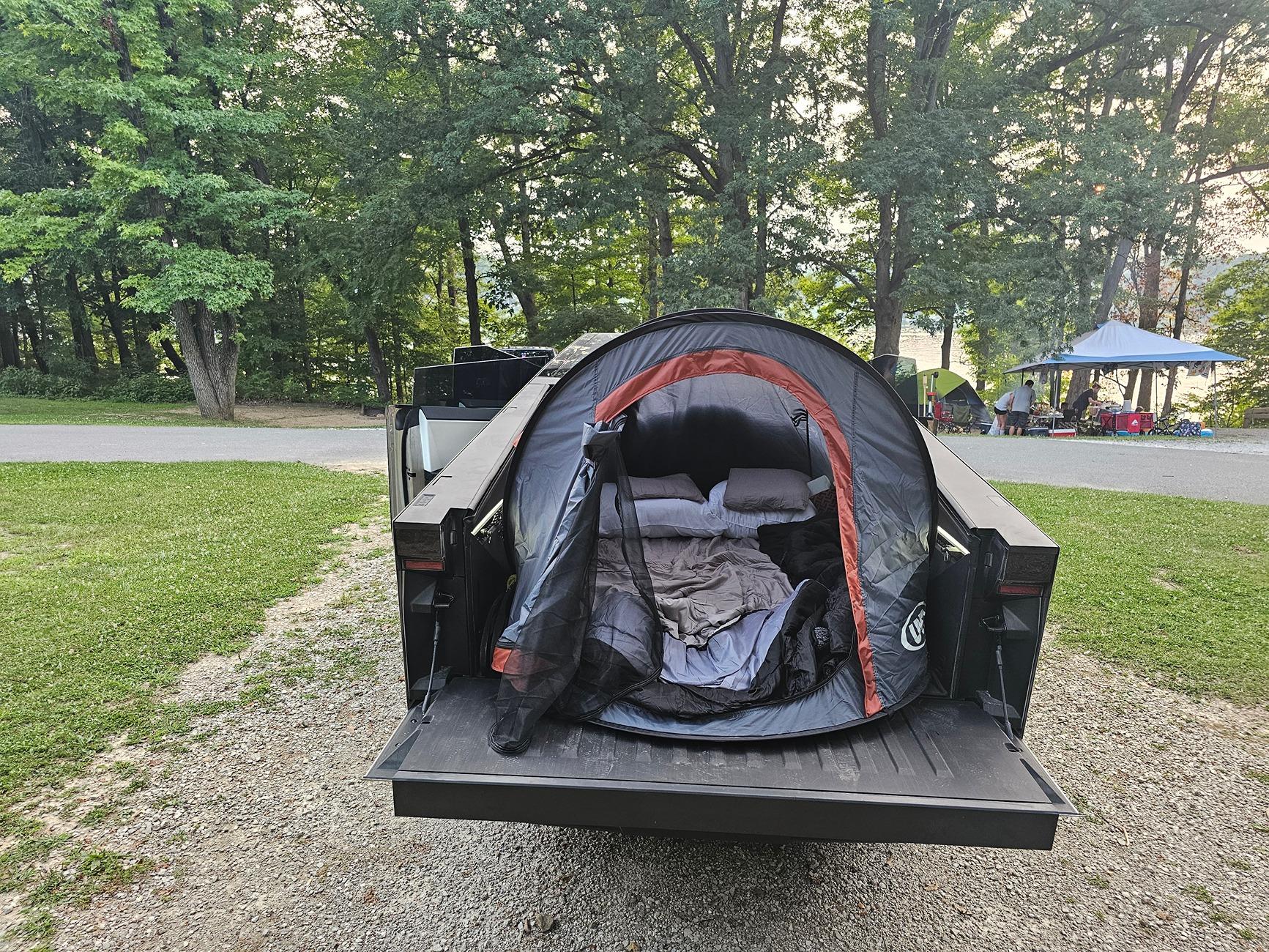 Tesla Roadster 2nd gen Camping Tent + Mattress Setup While I Wait 1000033342