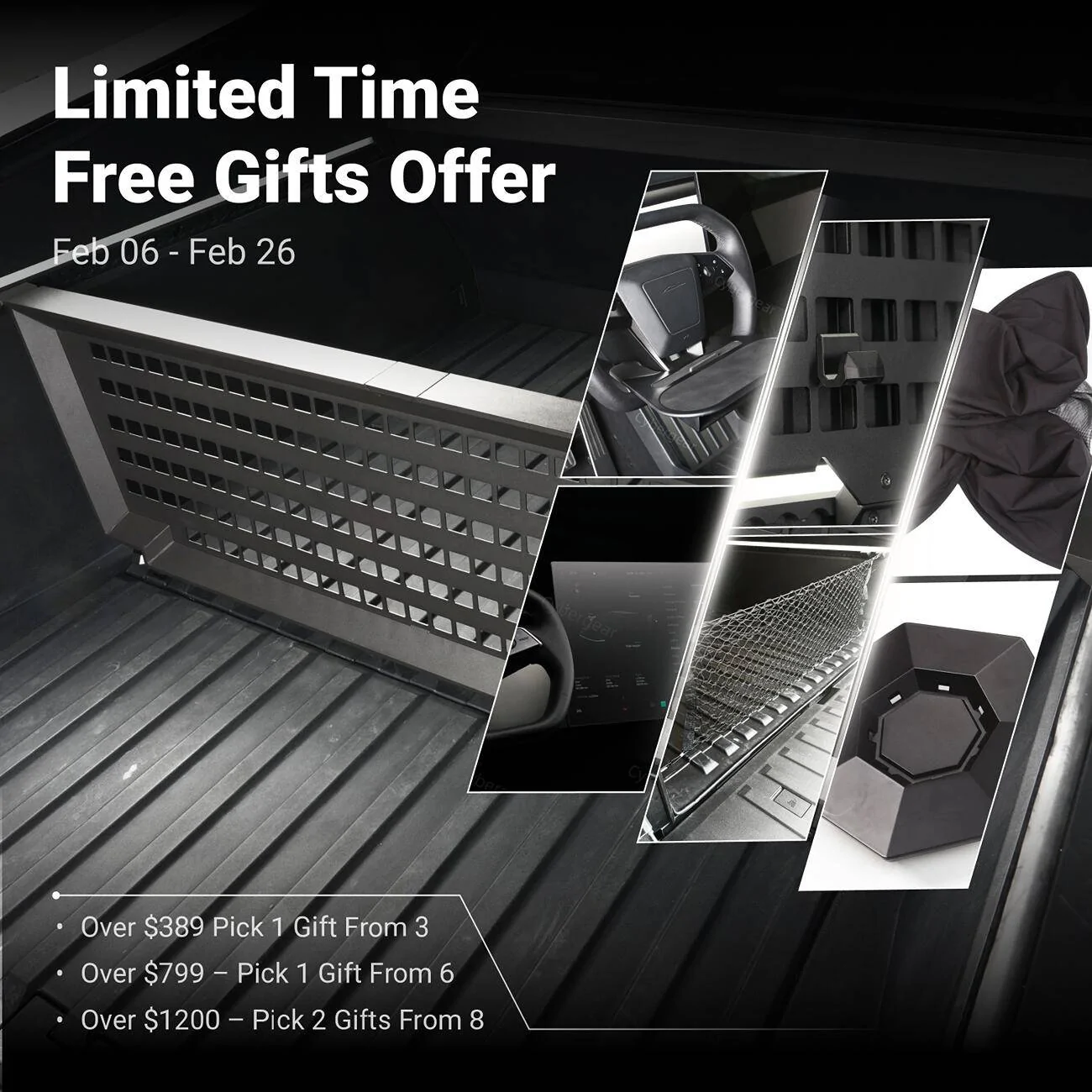 Tesla Cybertruck Front Trunk Aluminum L-Track + Cargo Net 153adfd62ef47d0cc6fefbeea5c6b173