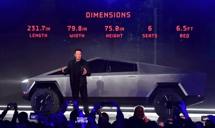 Tesla Roadster 2nd gen Cybertruck bed width...? 1576001170960