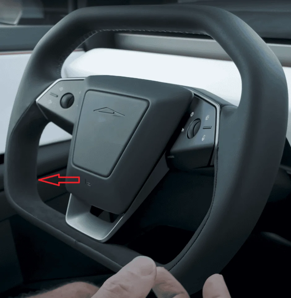 Tesla Roadster 2nd gen Sueded steering wheel discovered! Will be option for top two Cybertruck trims 1702653142080