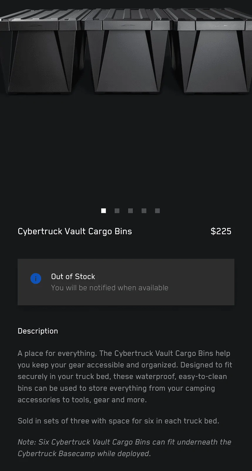 Tesla Roadster 2nd gen Cybertruck Vault Cargo Bins Back in Stock! 1715293241691-75
