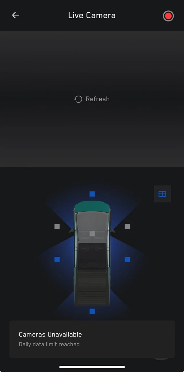 Tesla Roadster 2nd gen Cameras Unavailable: Daily data limit reached?!?! 1729986425653-u5