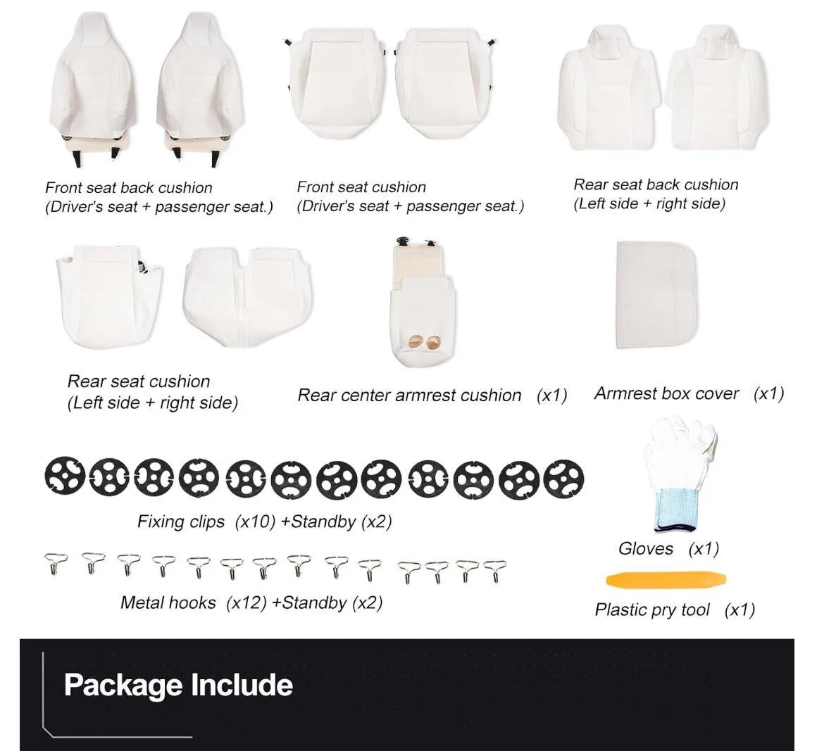 Tesla Roadster 2nd gen White seat covers from Elecfresh 1730398902180-9i