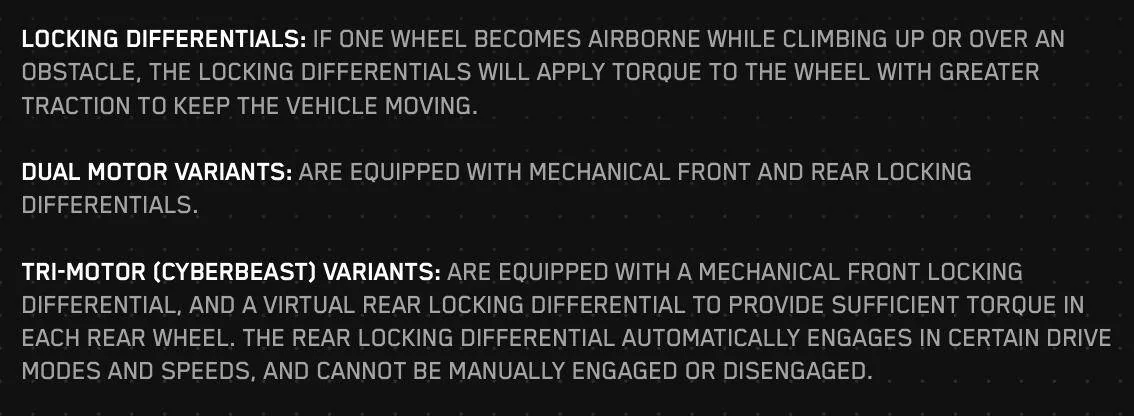Tesla Cybertruck NPS Definition of 4WD vs CT Off-road Mode 1733774364465-vi