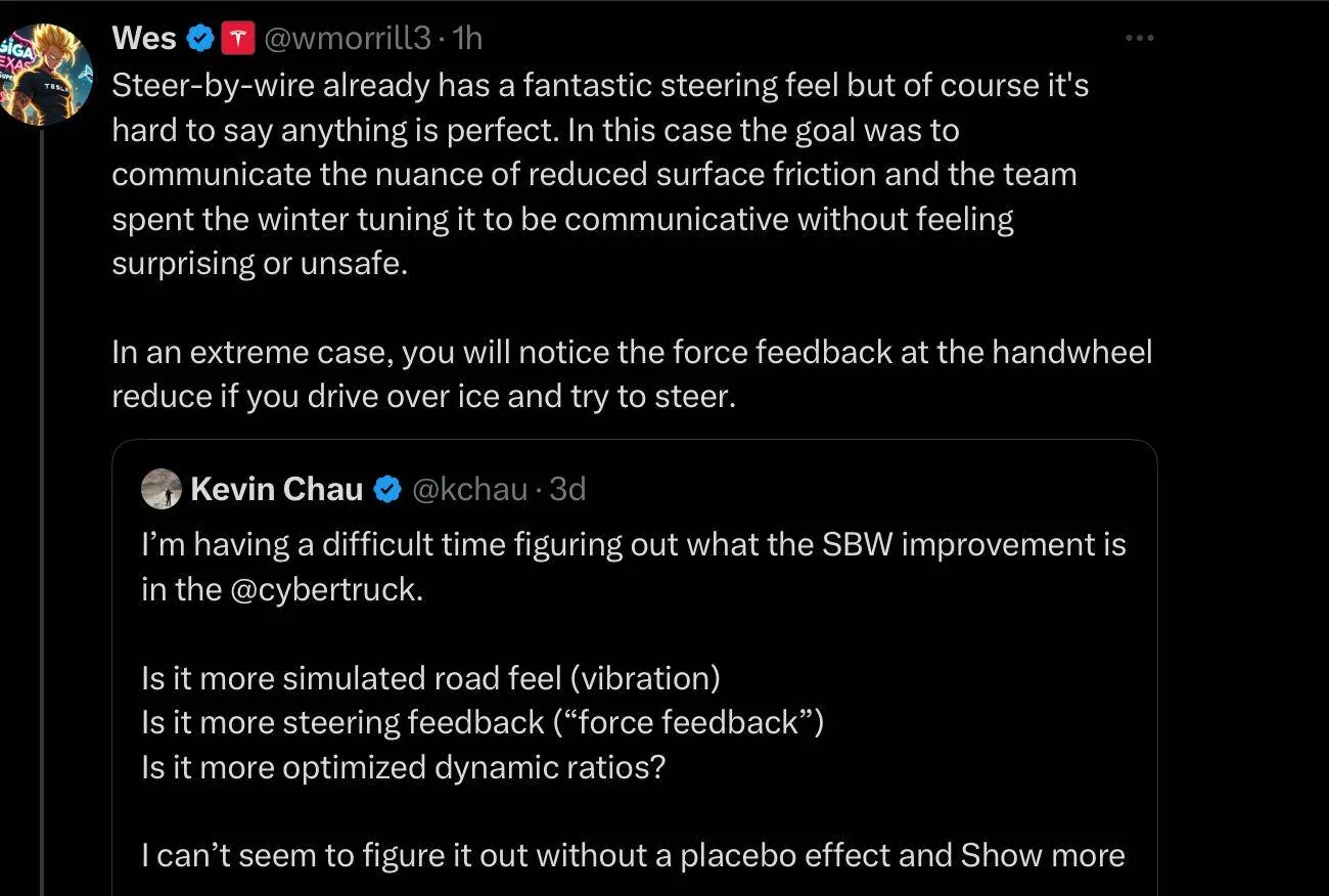 Tesla Roadster 2nd gen 2025.8.4 Update: Steer by Wire System / steering wheel gives more realistic feedback, adapting to different road surfaces 1743391467831-17