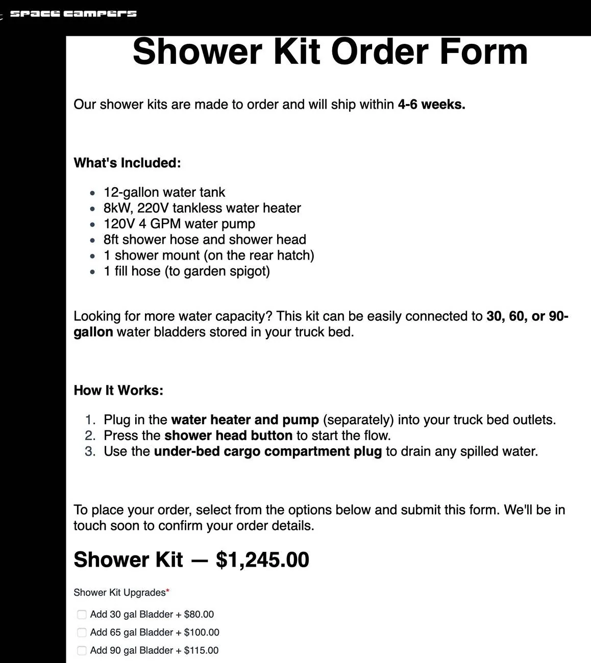Tesla Cybertruck Camping shower / water heater 1743990618004-z2