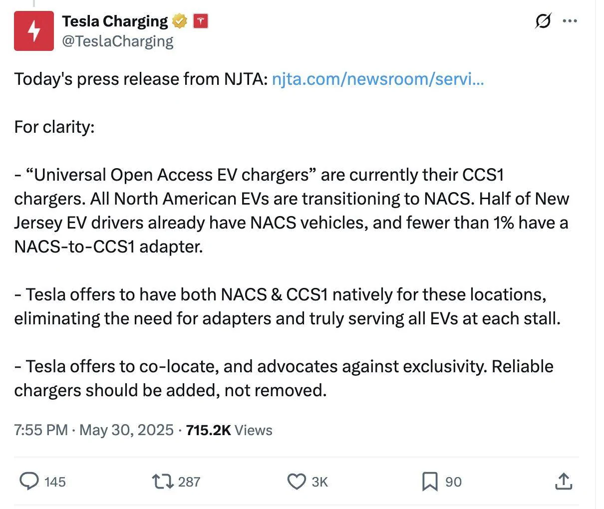Tesla Cybertruck Tesla Superchargers removed from NJ Turnpike 1748969114562-at