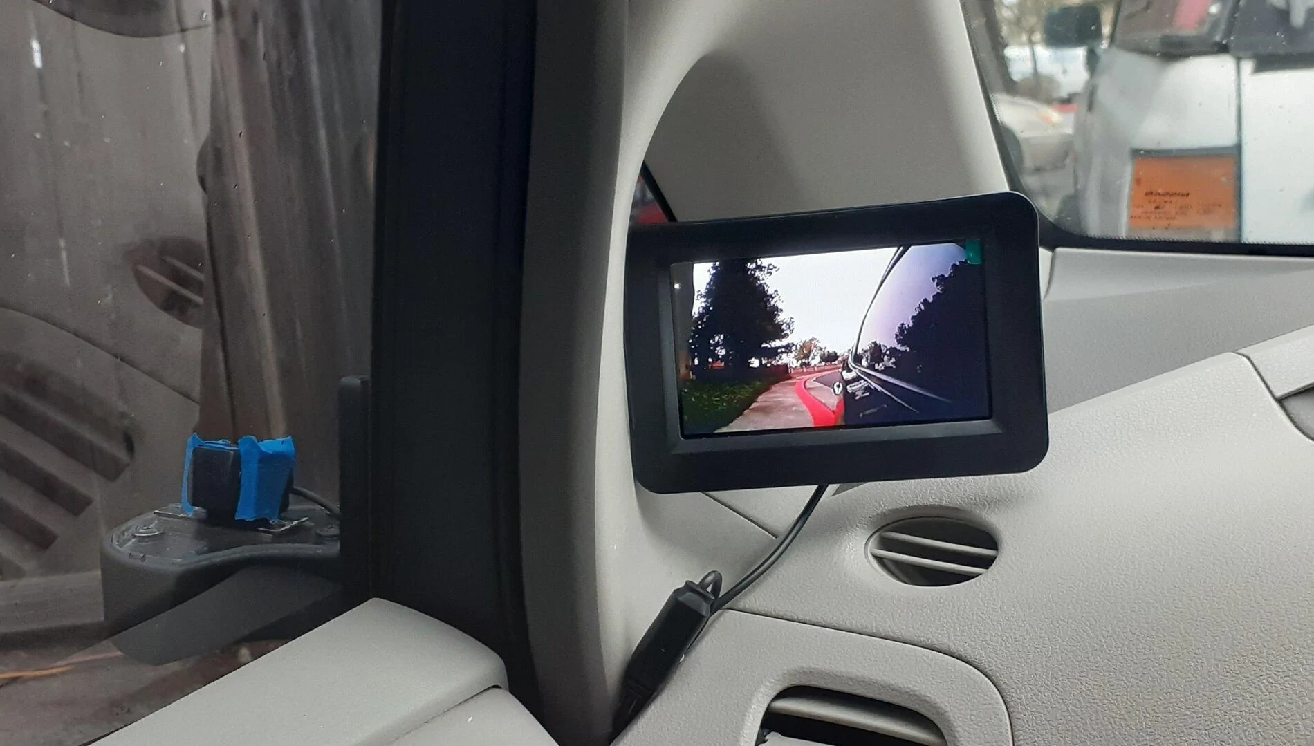 Tesla Roadster 2nd gen camera side mirror on leaf 20210126_183614
