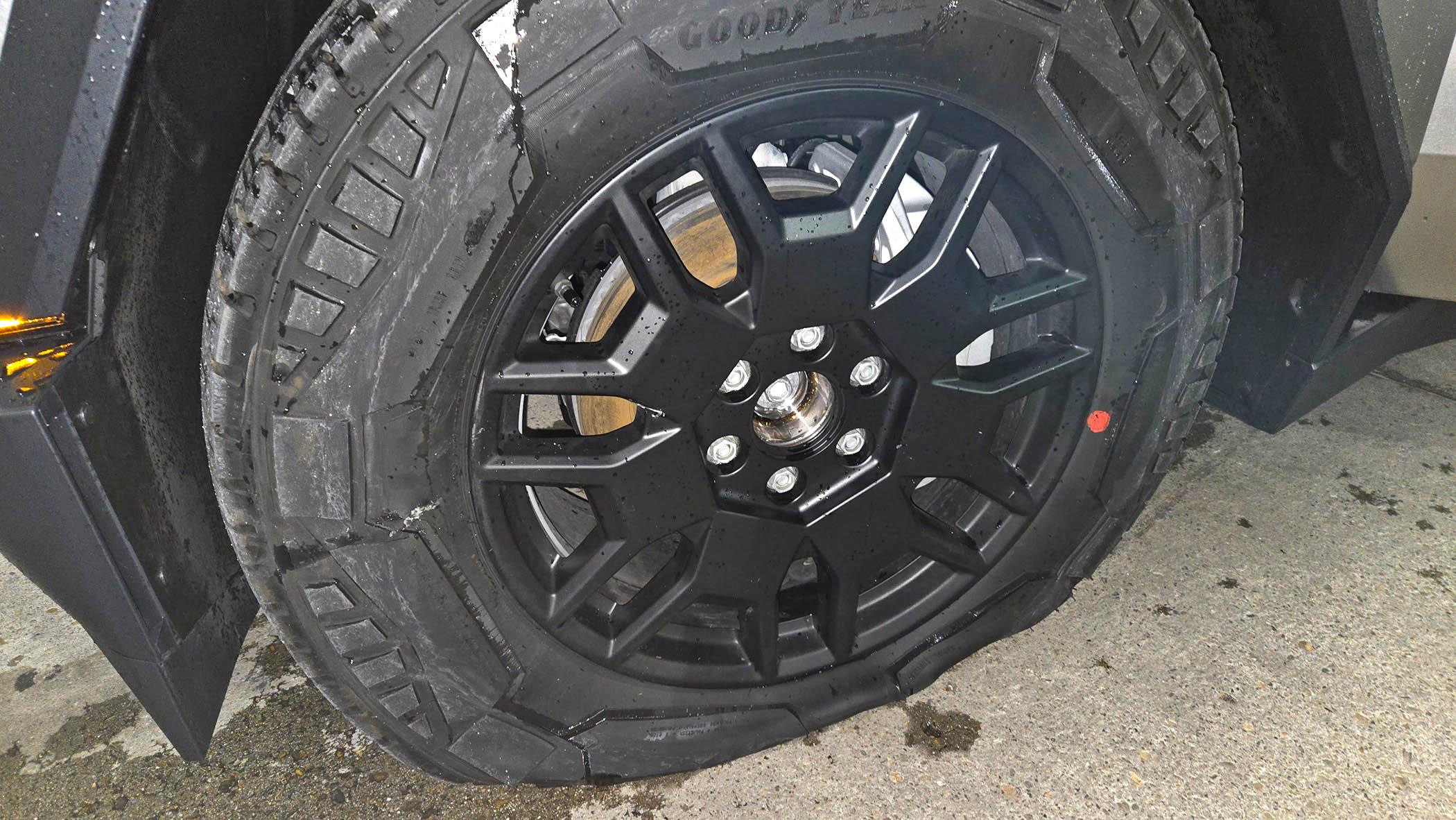 Tesla Cybertruck Quick Quack car wash track popped my tire! 20240311_193712 (1)