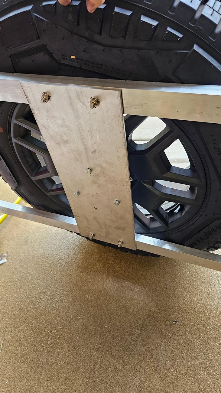 Tesla Cybertruck DIY built Baja Tire Rack 20240824_163347