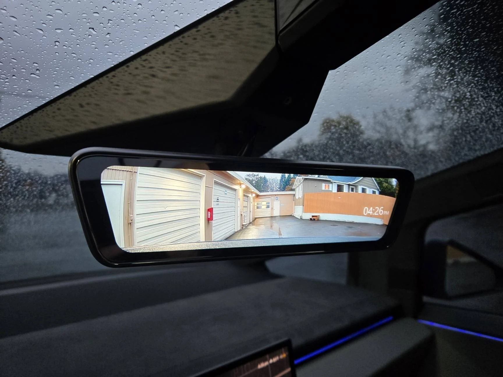 Tesla Cybertruck CyberTruck's Toy Rear View Mirror replaced with Camera Mirror. 20241109_162617