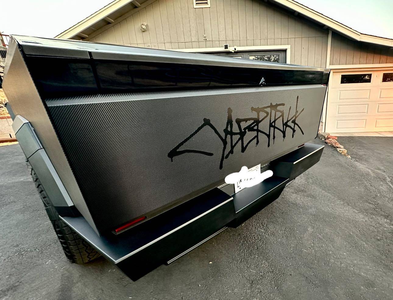 Tesla Cybertruck BLACK Vinyl Wrap & PPF Cybertruck -- Photos & Videos 3M 2080 Black Carbon Fiber Vinyl Wrap Cybertruck 1