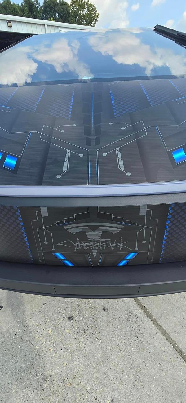 Tesla Cybertruck CUSTOM GRAPHICS / DESIGN / THEME Vinyl Wrap & PPF Cybertruck -- Photos & Videos 454742309_8060843643998989_9197128482976761859_n