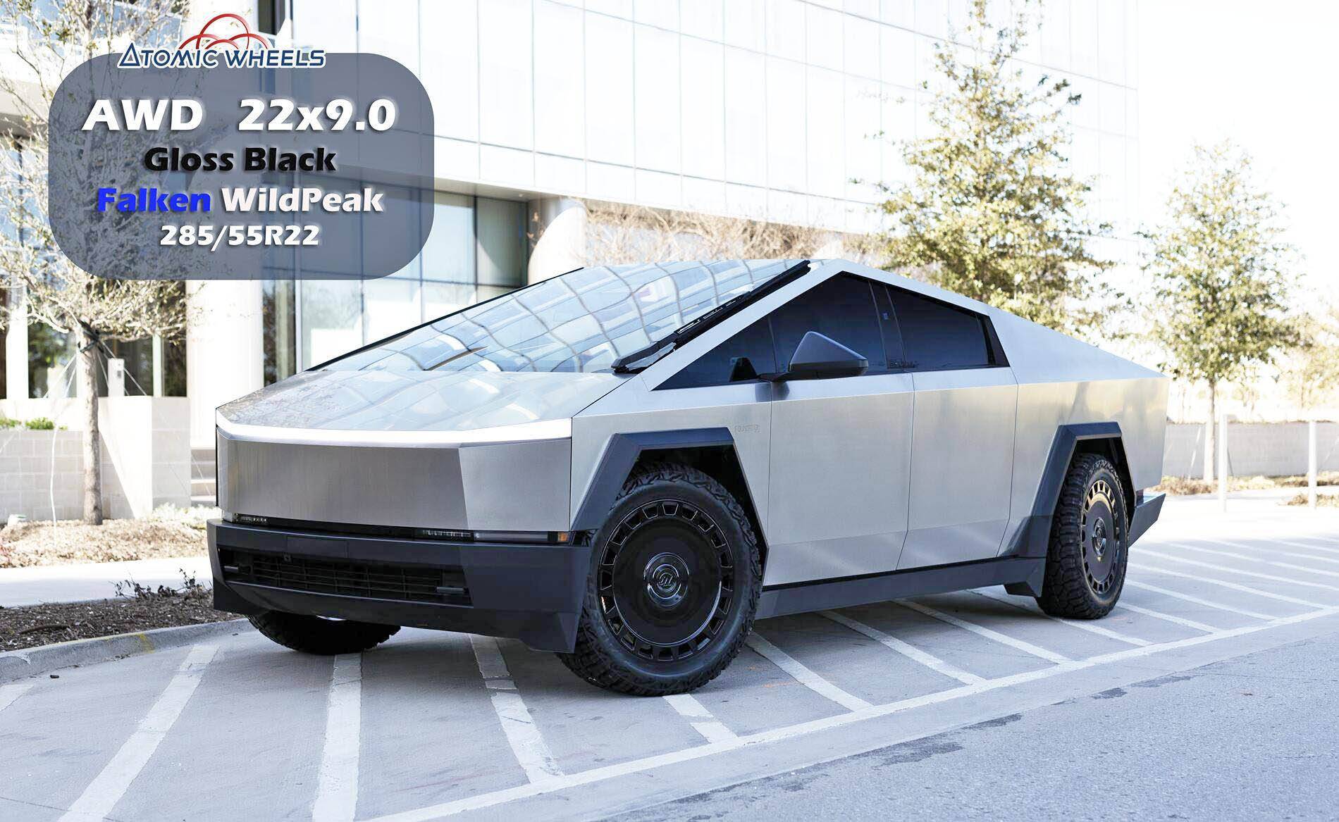 Tesla Roadster 2nd gen Cybertruck Aftermarket Wheels & Tires Photos + Info Compilation AWD22_CT_GlossBlack_Stamp3