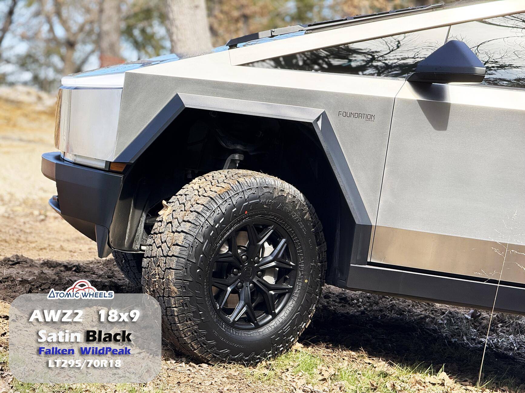 Tesla Roadster 2nd gen Cybertruck Aftermarket Wheels & Tires Photos + Info Compilation awz218_ct_satinblack_stampt-