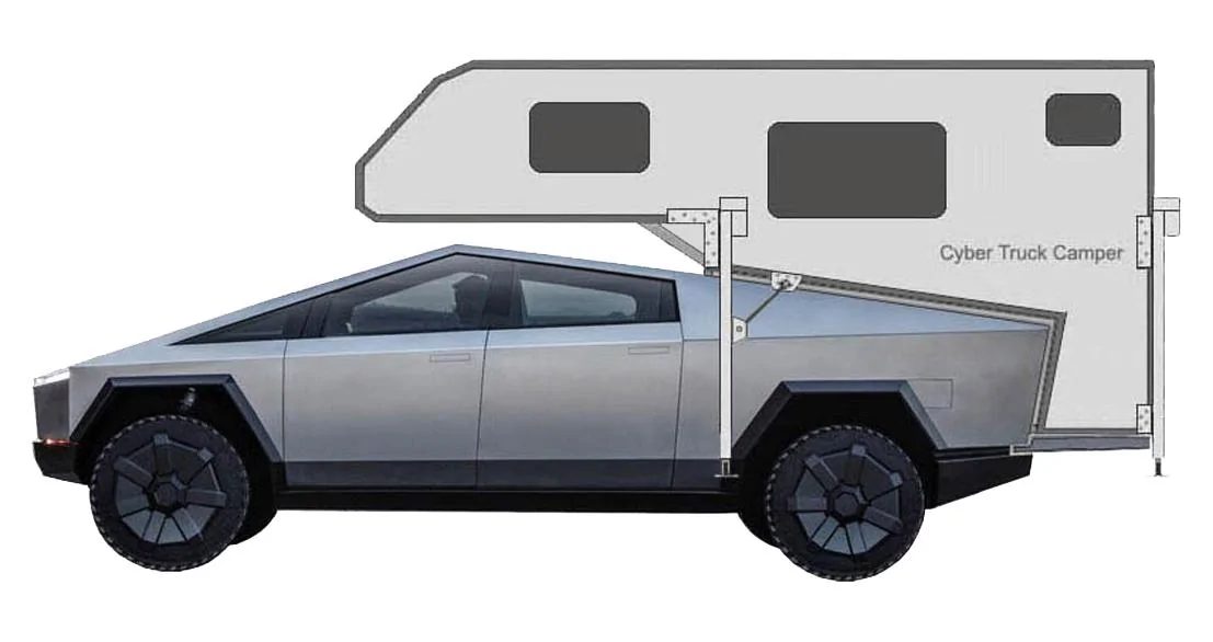 Tesla Cybertruck World travel with Cybertruck Camper? C1-사이버트럭캠퍼(상차)x1133-투명