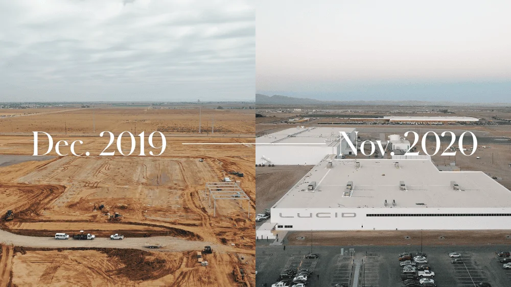 Tesla Roadster 2nd gen Lucid factory phase 1 complete Casa-Grande_before-and-after_final