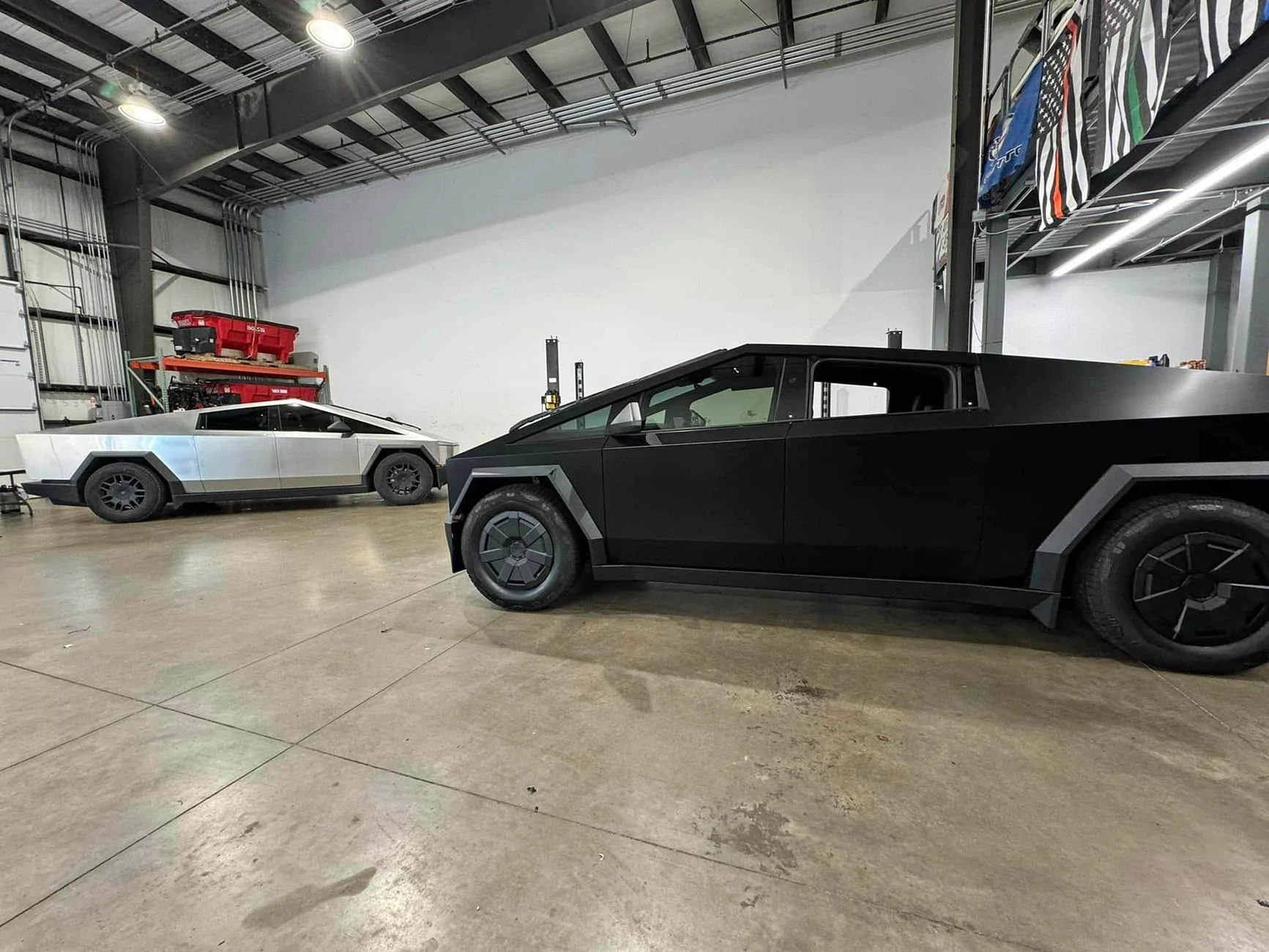 Tesla Cybertruck BLACK Vinyl Wrap & PPF Cybertruck -- Photos & Videos Core Wheels Llumar Satin PPF Wrap Cybertruck 1
