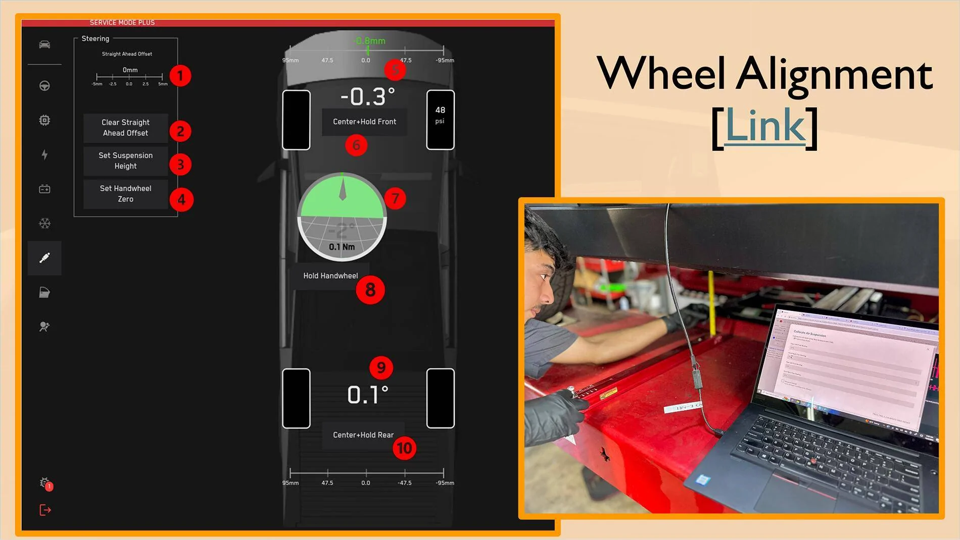 Tesla Roadster 2nd gen CT front wheel alignment issue CT-Alignment slid