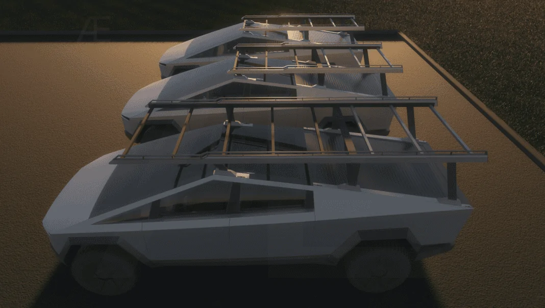 Tesla Roadster 2nd gen Cybertruck Ladder Racks? CT-Rack 004ba - Sunris