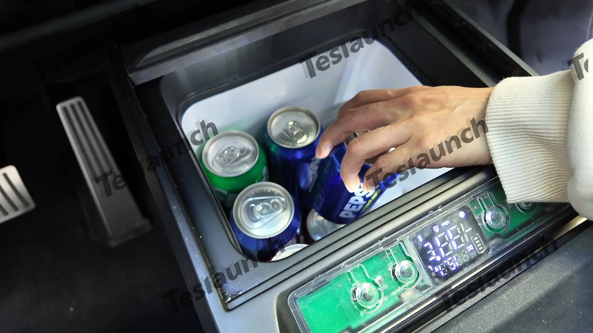 Tesla Cybertruck Cybertruck Center Console Refrigerator is Now Live & V2.0 Refrigerator is in Development! - by Teslaunch CT1