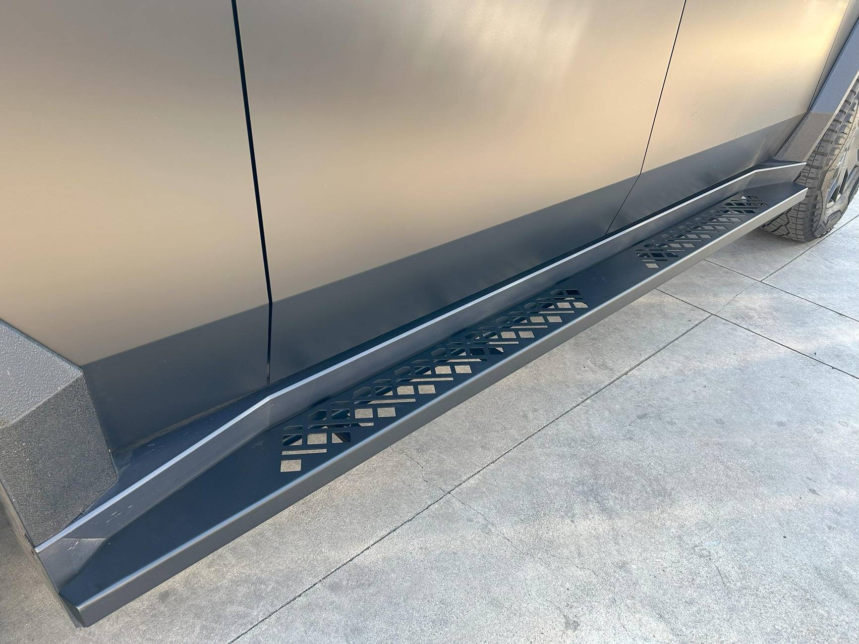 Tesla Cybertruck 🖤🖤BATmobile? Satin Black with Running Boards 🖤🖤 Cybertruck Satin matte black with running boards stickercity SLiPLO STEProtect step stands acc...JPG