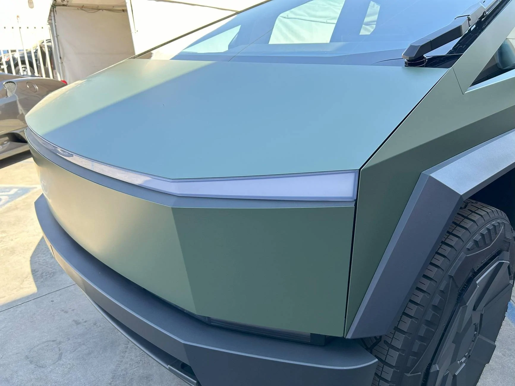 Tesla Cybertruck 🚀 Showcase: Satin Military Green PPF Wrap on a Cybertruck 🛡️✨ Cybertruck Stickecity Matte Military Olive Green Satin PPF protection Los Angeles (8)