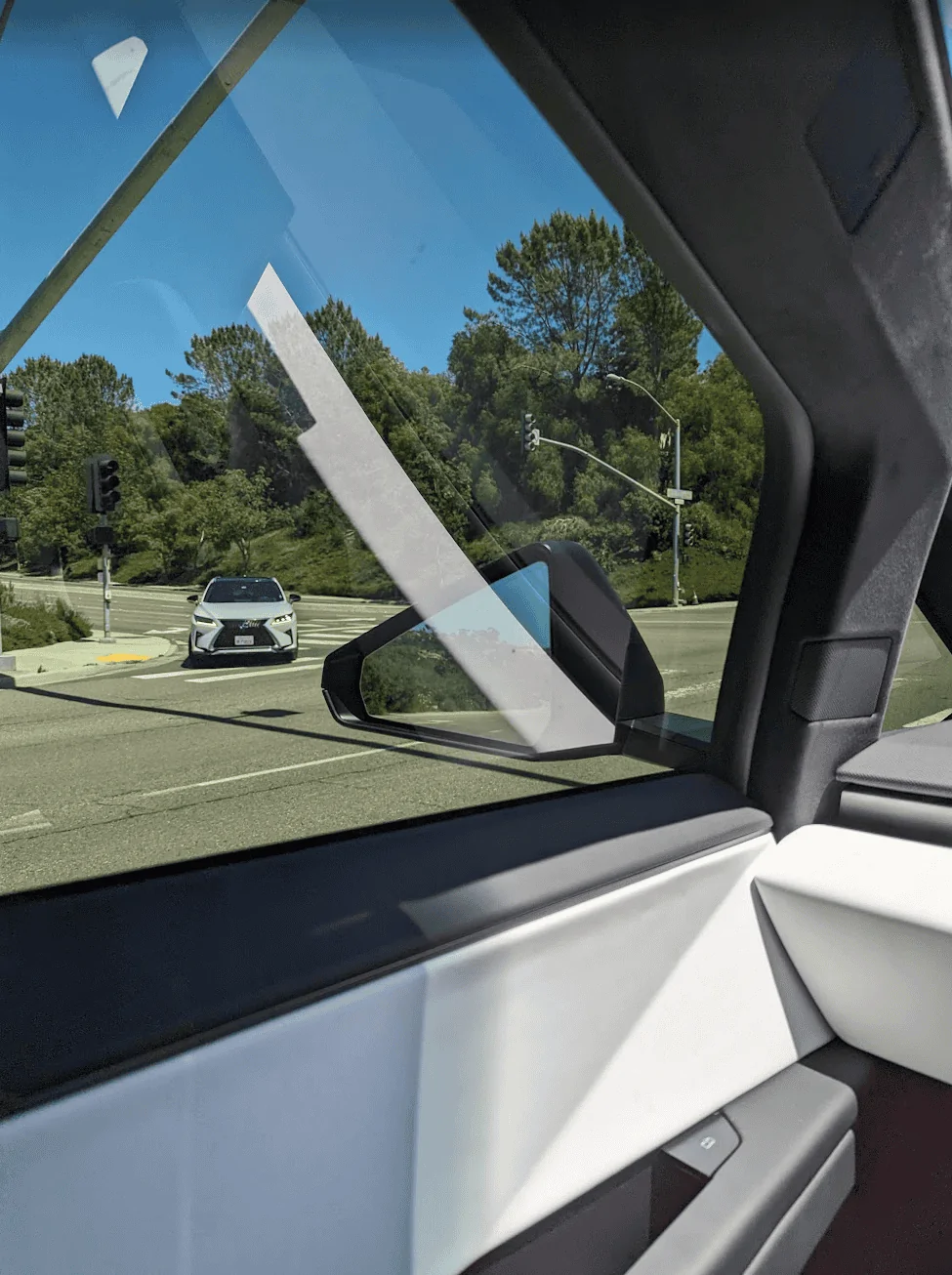 Tesla Roadster 2nd gen a sun shield for dash Cybertruck - white trim - mirror 1