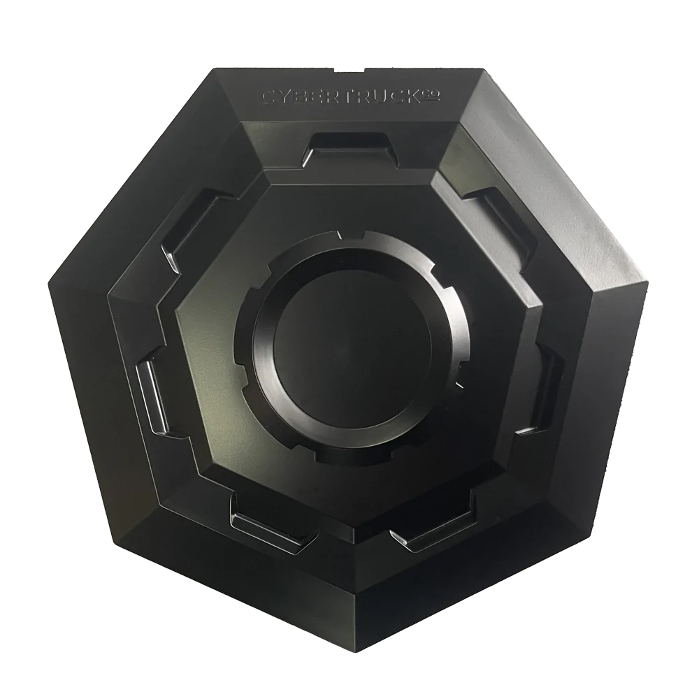 Tesla Cybertruck OEM Cyber Wheel Cap Kit now available in Tesla Shop cybertruckco-cybertruck-snap-on-center-wheel-caps-3