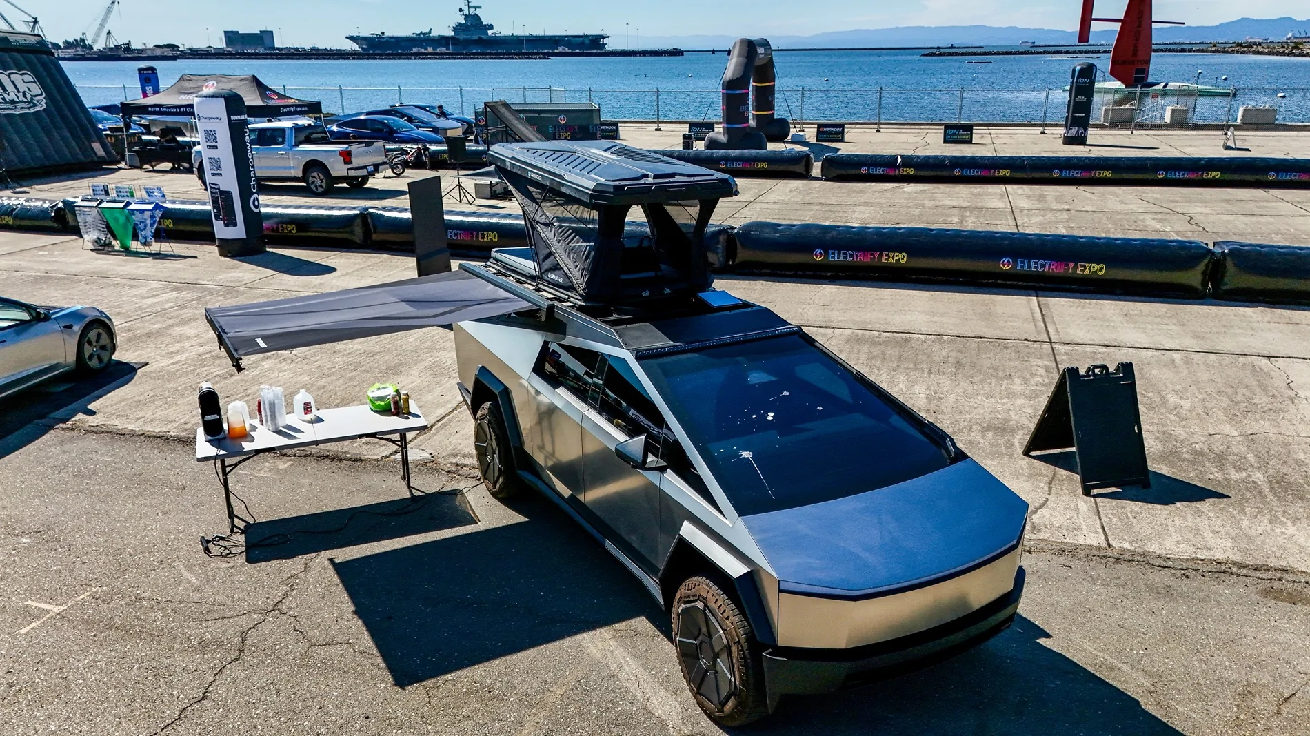 Tesla Cybertruck Urander’s New Tent, Awning & Bed Rack + Cybertruck Terrestrial Armor Live at Electrify Expo SF! dji_fly_20250823_104408_0094_1755972844660_photo