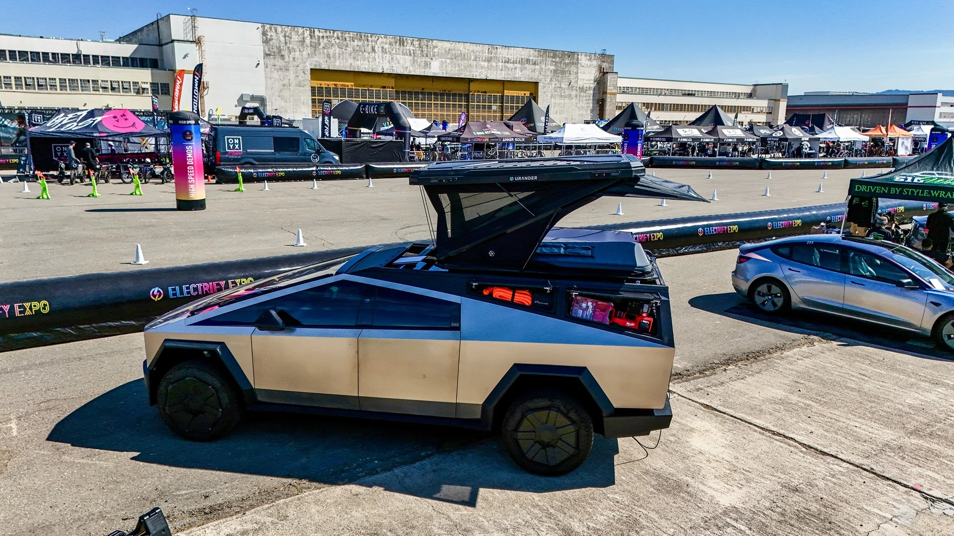 Tesla Cybertruck Urander’s New Tent, Awning & Bed Rack + Cybertruck Terrestrial Armor Live at Electrify Expo SF! dji_fly_20250823_104500_0102_1755972818695_photo