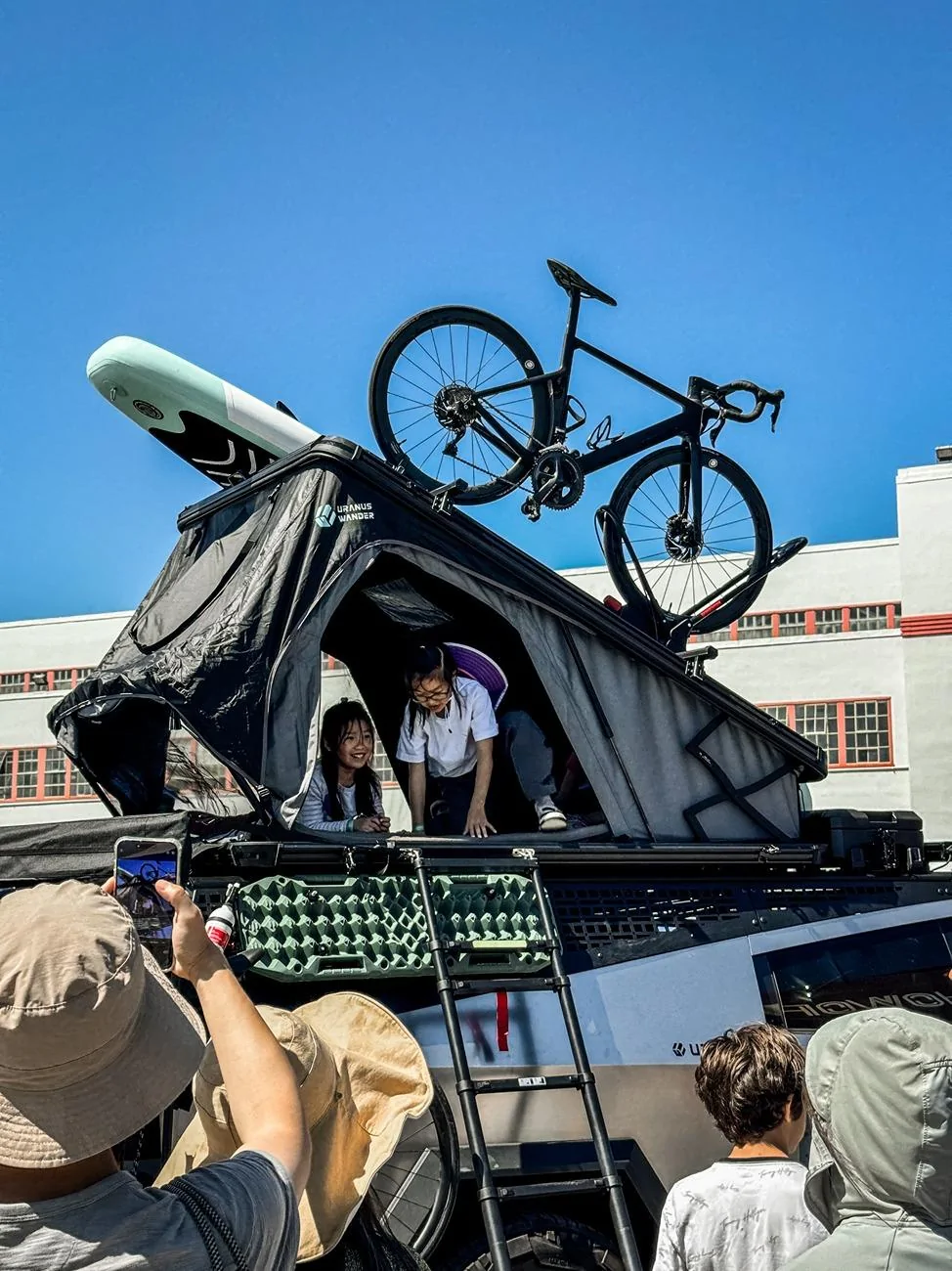 Tesla Cybertruck Excited to share Urander V2 Rack Kit and 270° Awning -- unveiled @ Electrify Expo SF! ElecExpo-2-2