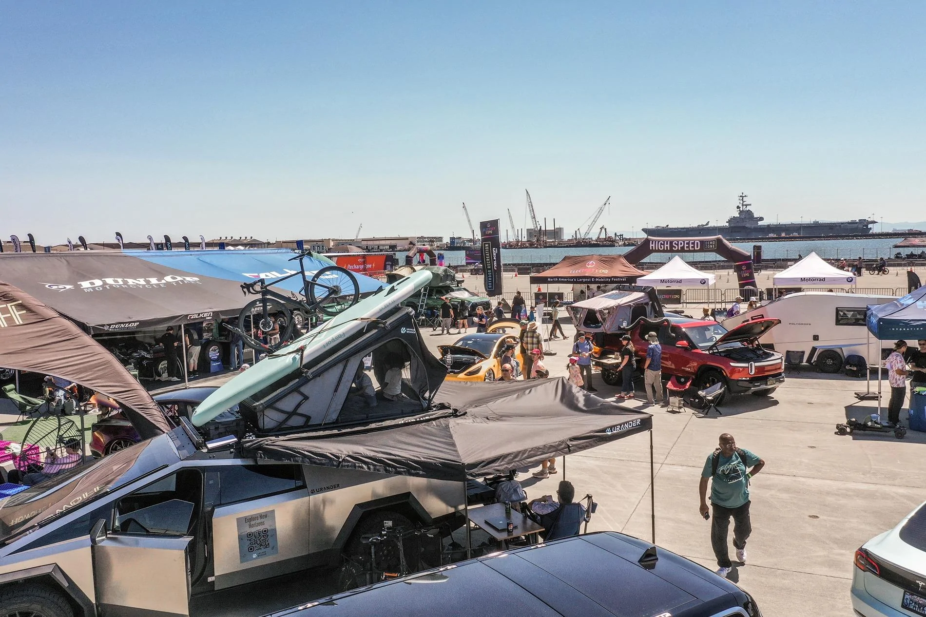 Tesla Cybertruck Excited to share Urander V2 Rack Kit and 270° Awning -- unveiled @ Electrify Expo SF! ElecExpo-3