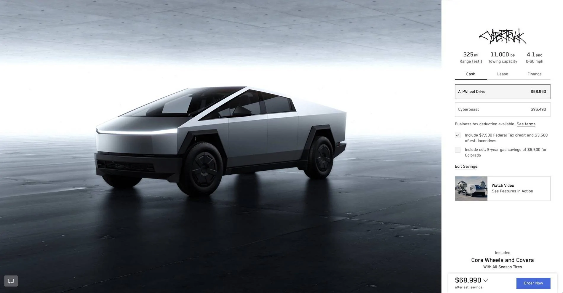 Tesla Roadster 2nd gen Range Extender Battery removed from Cybertruck online configurator Gnu5c-rXwAAIg9E-1
