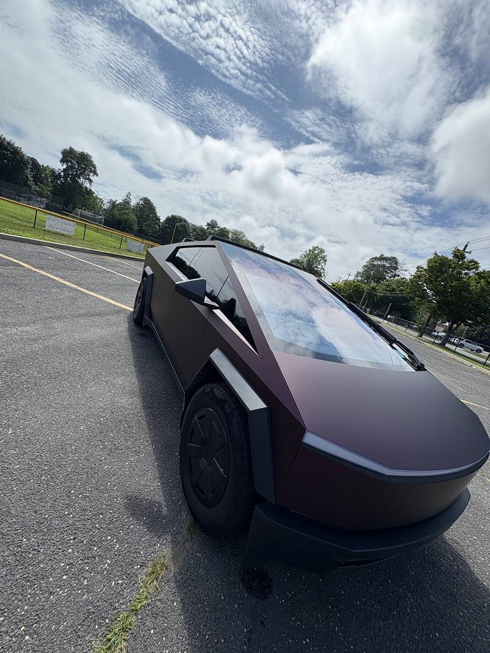 Tesla Cybertruck TWRAPS Satin Black Magic Purple PPF wrap image7