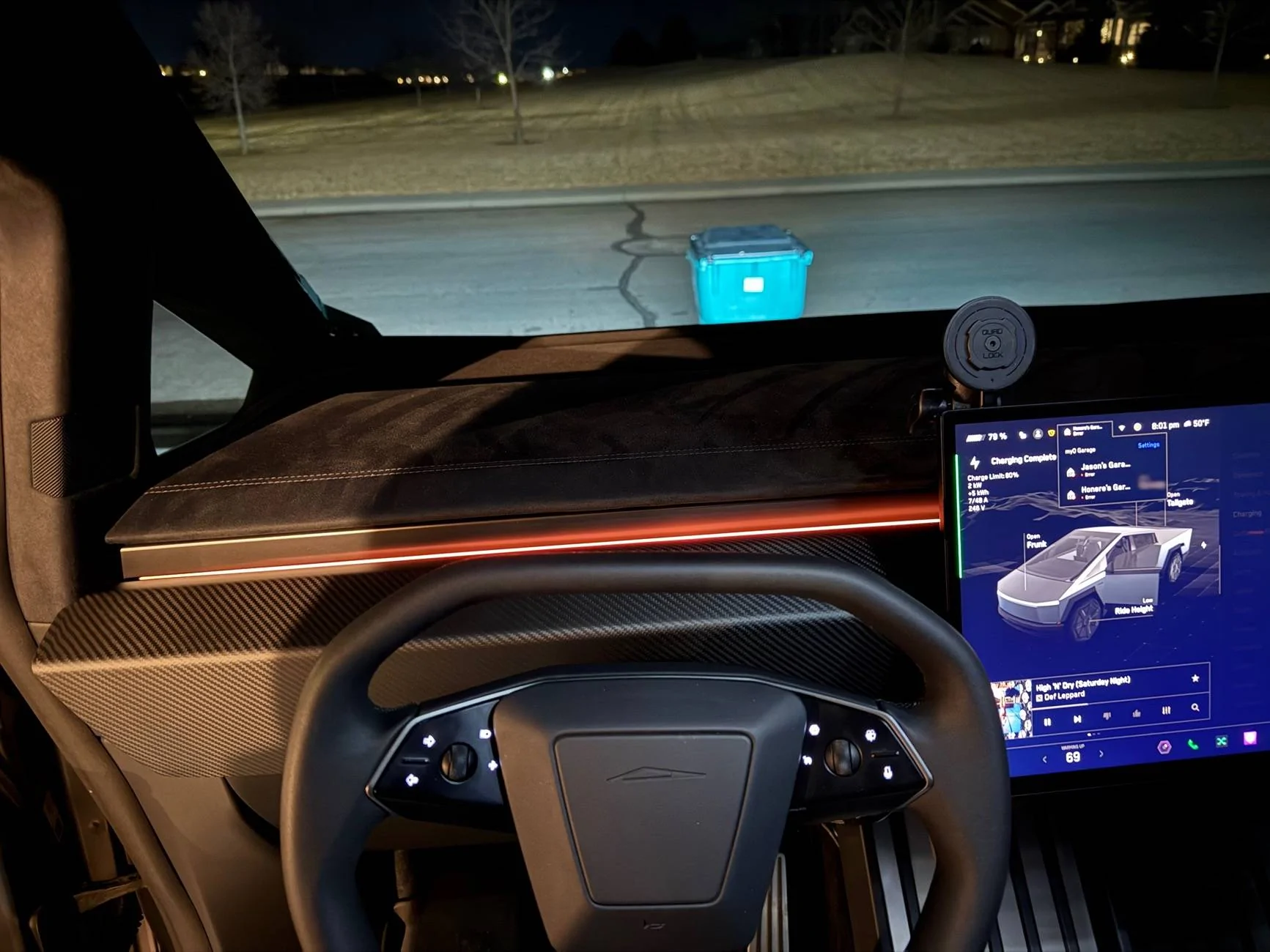 Tesla Roadster 2nd gen RPM Tesla Matte Carbon Fiber Lower Dash installed IMG_0229