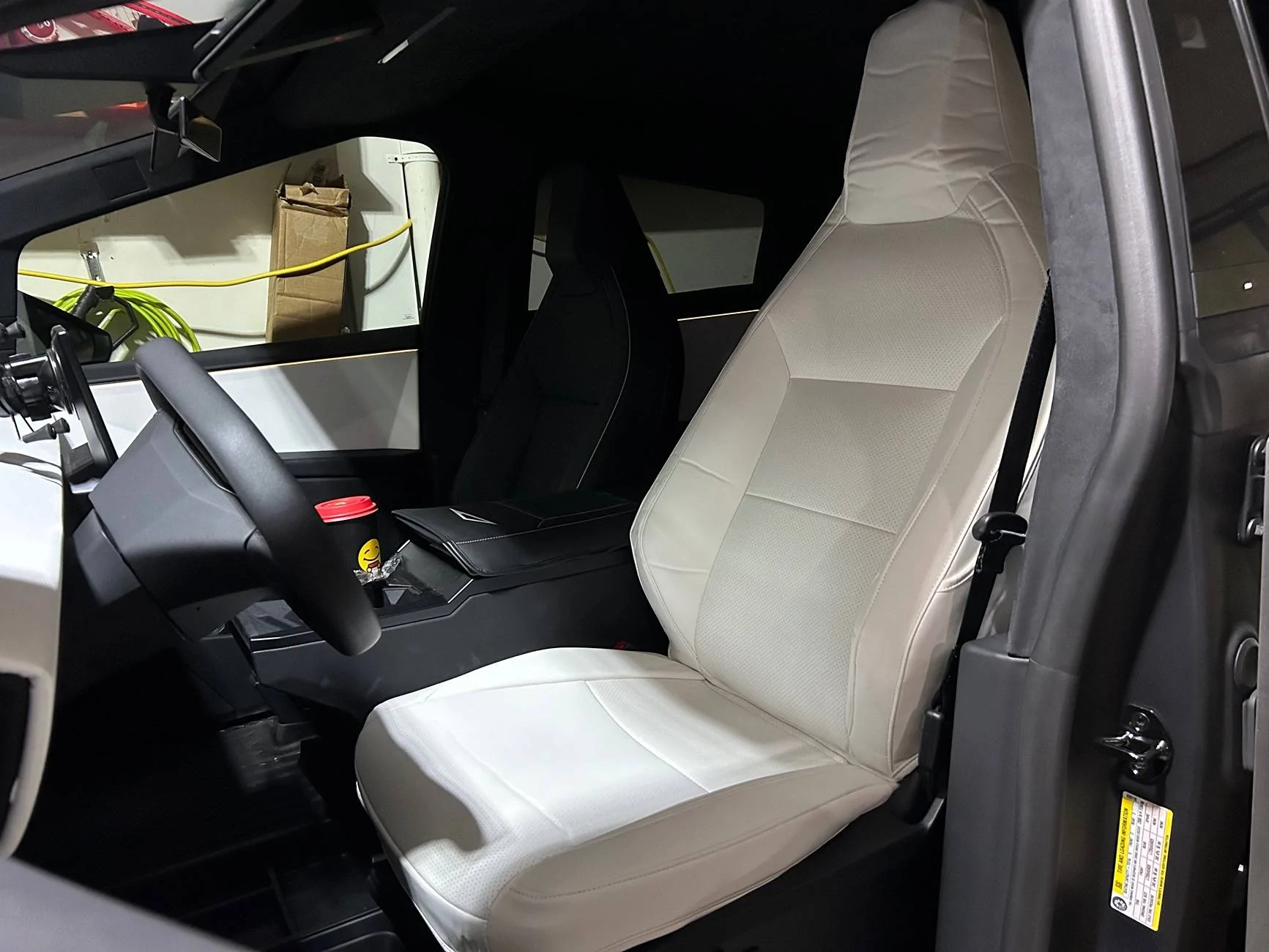 Tesla Roadster 2nd gen White seat covers from Elecfresh IMG_0256