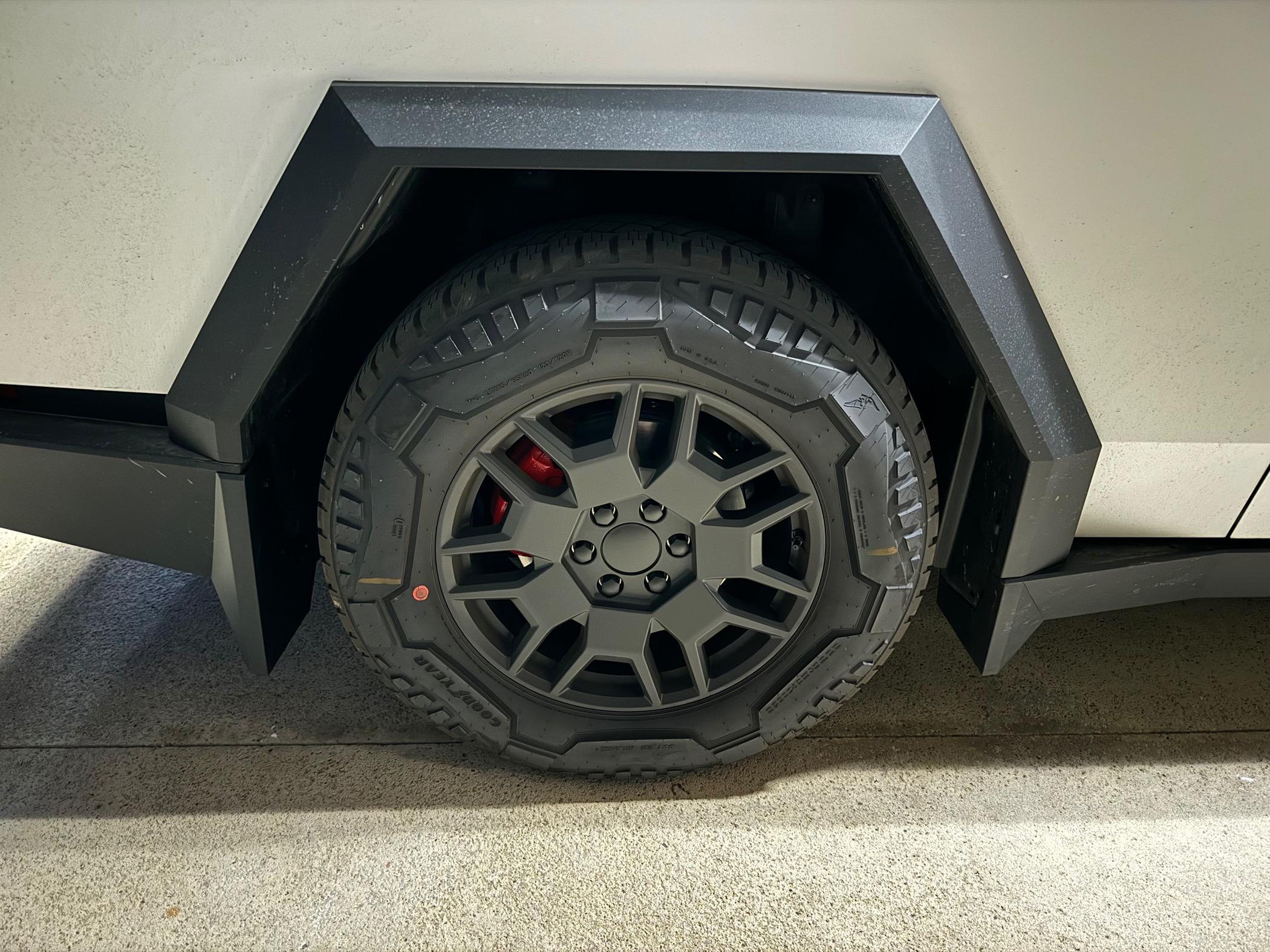 Tesla Roadster 2nd gen Mud Flaps Installed on Cybertruck - First Photos IMG_0513