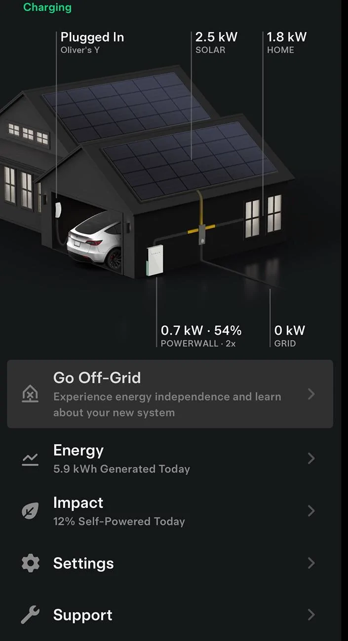 Tesla Roadster 2nd gen Powershare Update - Solar while islanding without powerwall IMG_0576