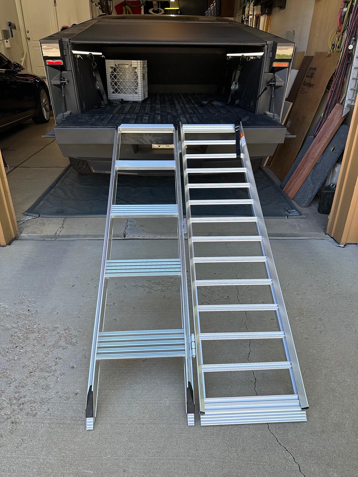 Tesla Roadster 2nd gen Motorcycle Loading Ramp Solution: StepRamp + Rhino Straps IMG_0595