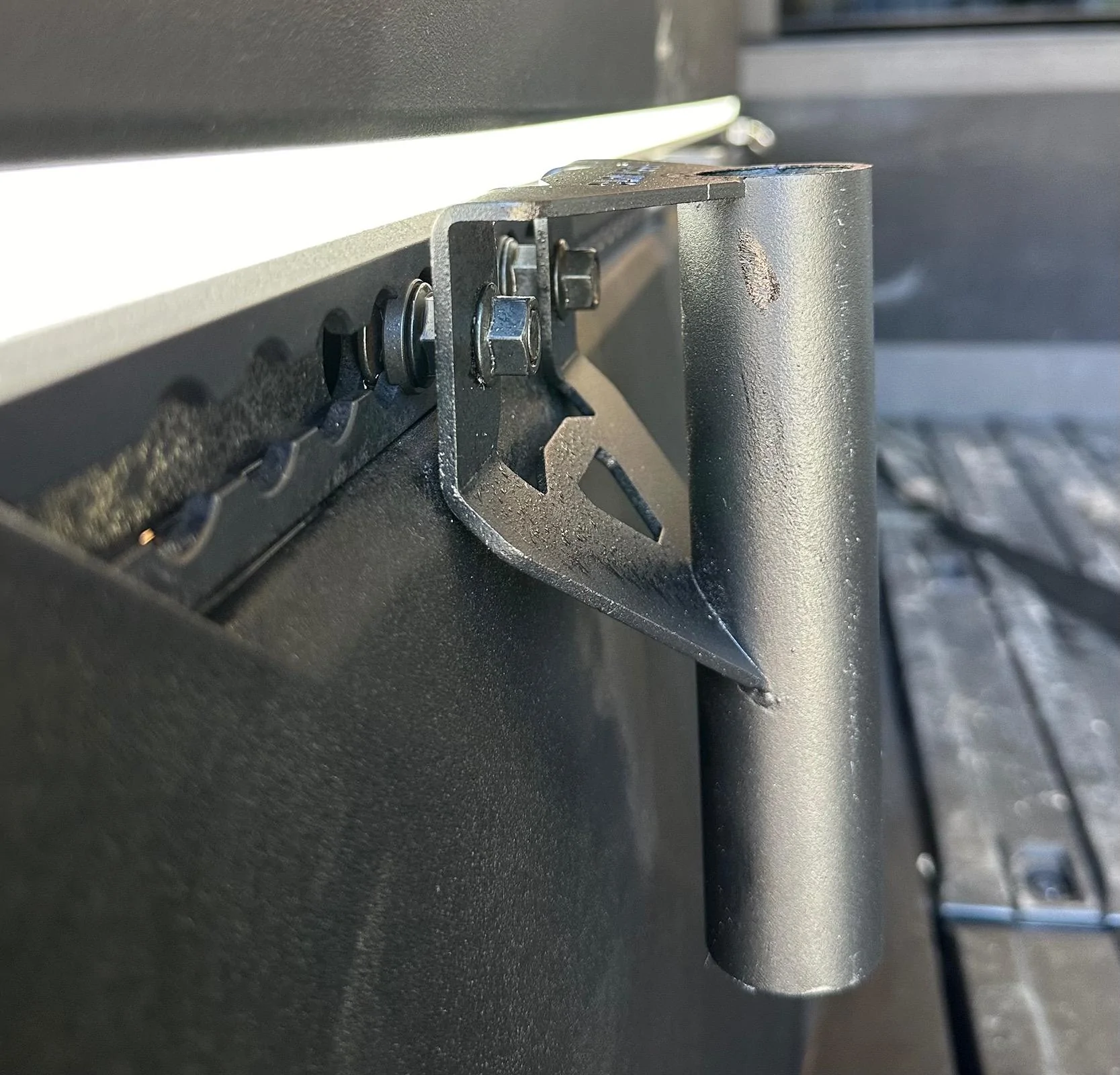 Tesla Cybertruck Flag Pole Holder IMG_0707