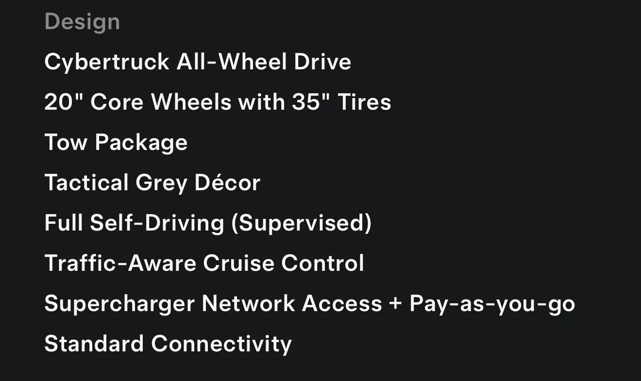 Tesla Cybertruck My 2025 Tesla CyberTruck AWD. IMG_0745