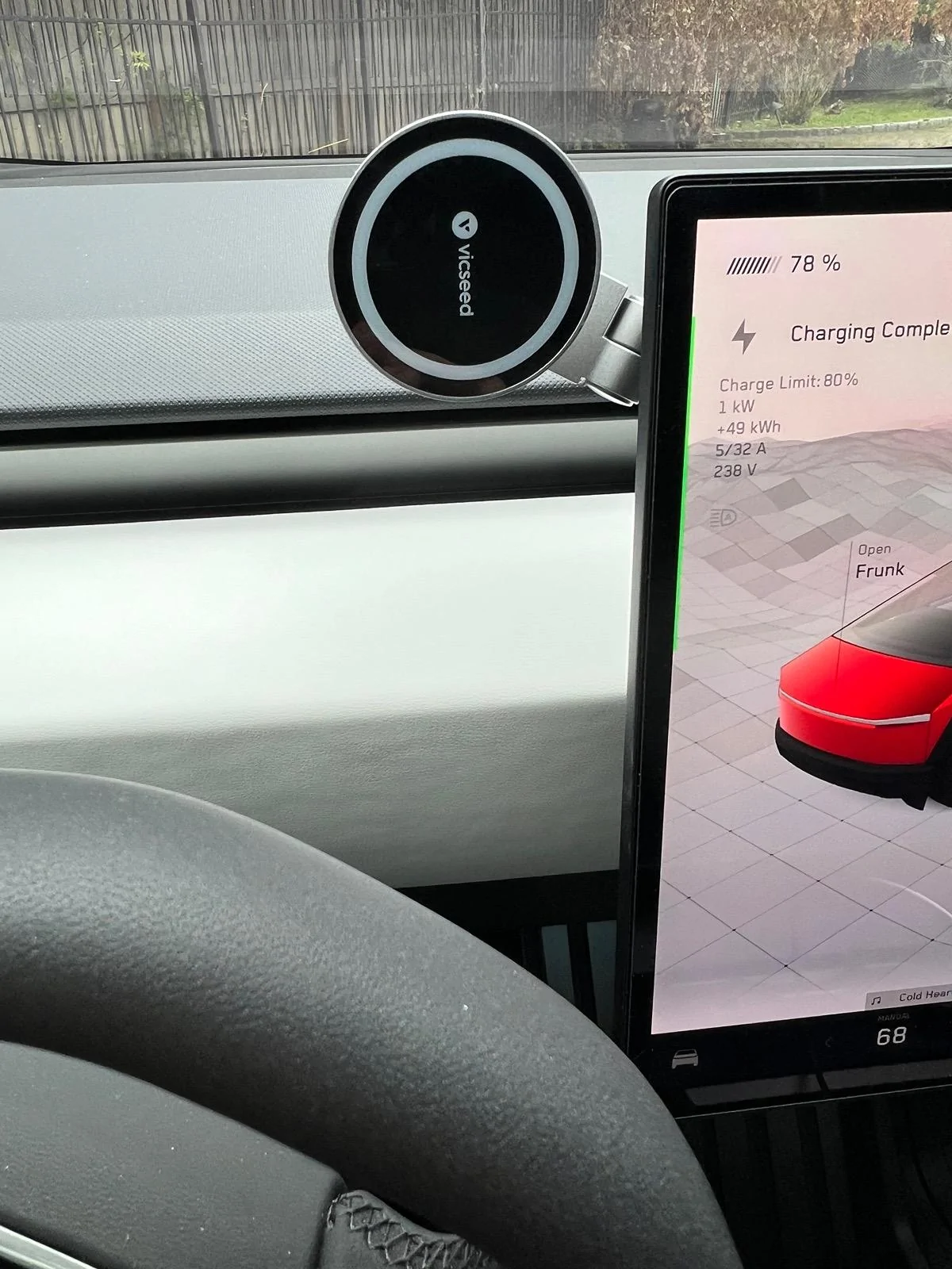 Tesla Roadster 2nd gen Phone Mount Installed IMG_0900