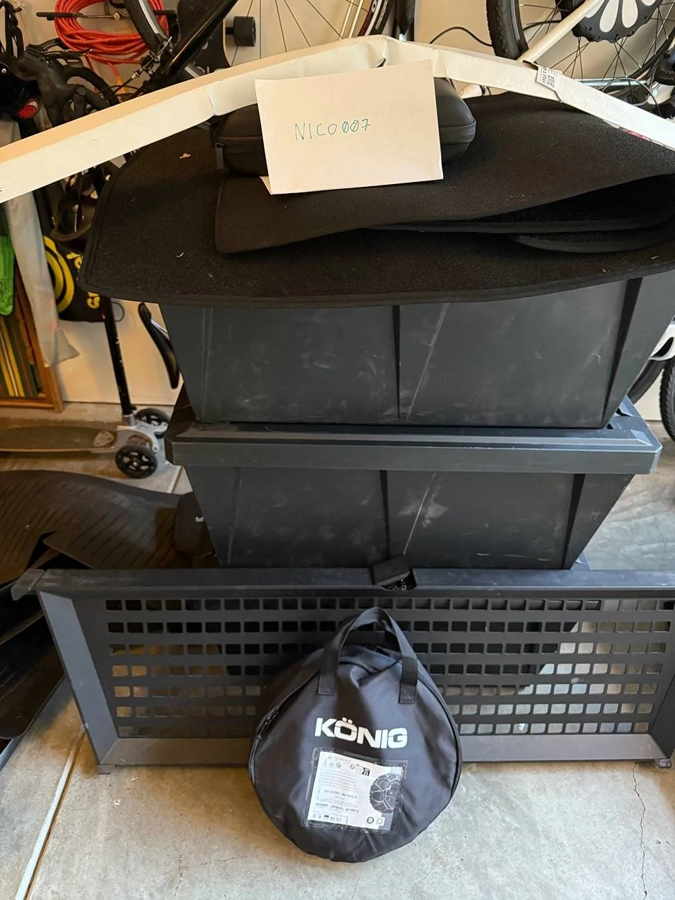 Tesla Cybertruck Divider + Bins + Chains + Wiper + Detailing Kit for sale as one unit IMG_0932