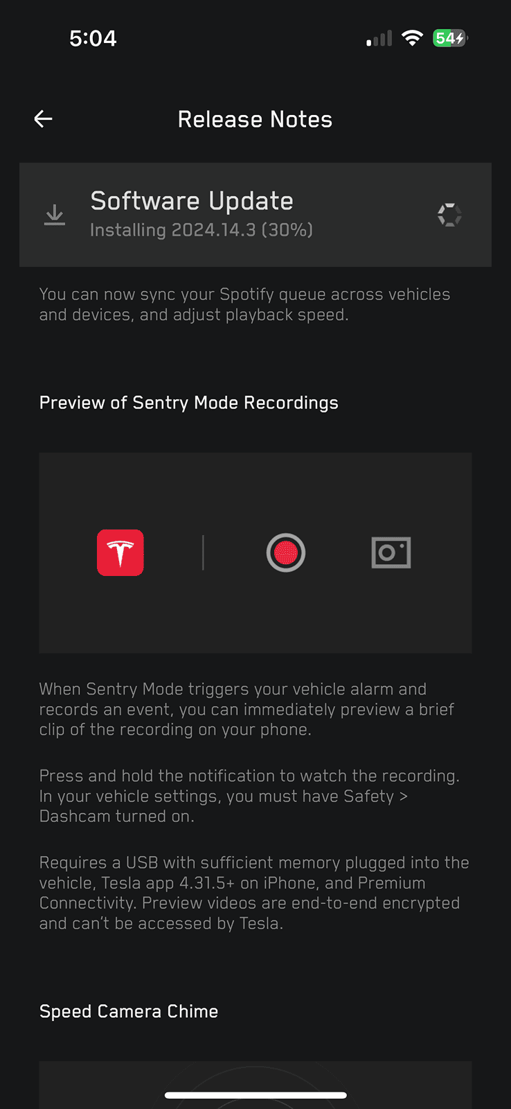 Tesla Roadster 2nd gen Has anyone received the 2024 Spring Software Update Release for their CT yet? IMG_1137