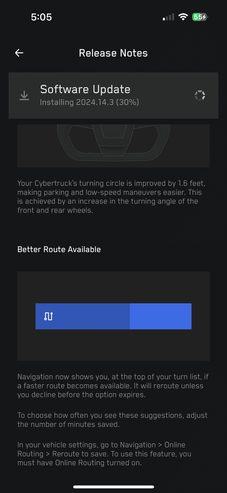 Tesla Roadster 2nd gen Has anyone received the 2024 Spring Software Update Release for their CT yet? IMG_1144