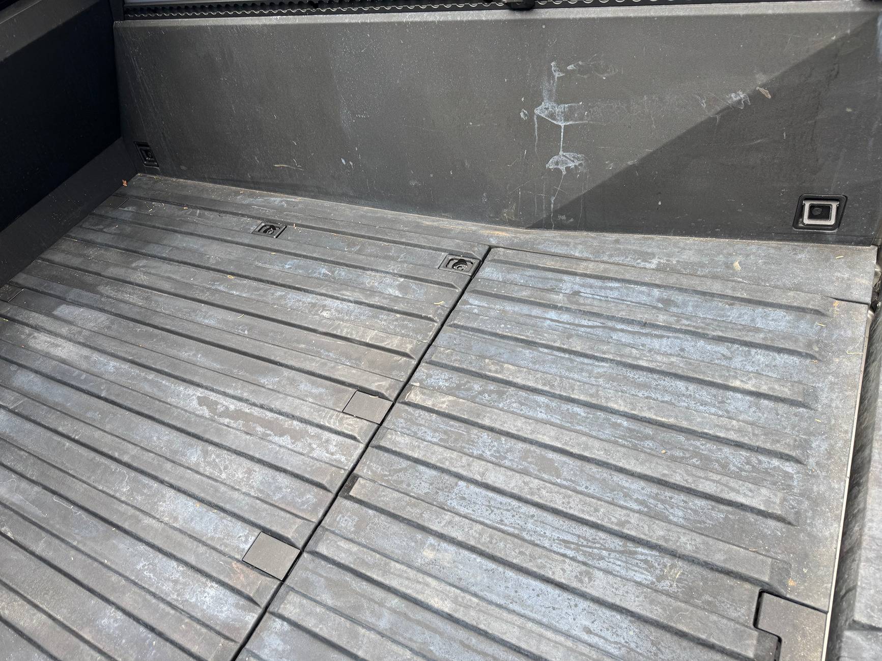 Tesla Roadster 2nd gen Cybertruck bed matte black surface needs new coat IMG_1167